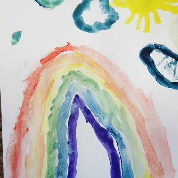 amitié arc en ciel aquarelle