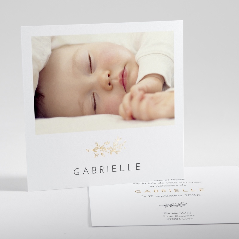 faire-part de naissance dorure